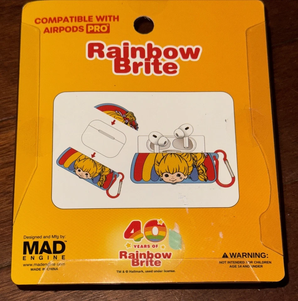 NEW Rainbow Brite 40 Years AirPods Pro Compatible Earbuds Case Only NIB Clip - Image 2 of 2