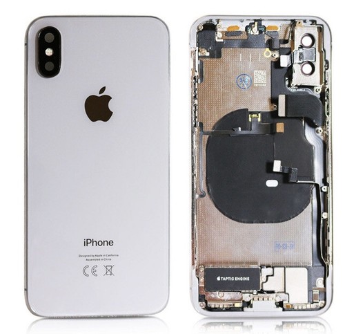 iPhone X Back Housing Replacement Silver White Frame With Small Parts Grade B