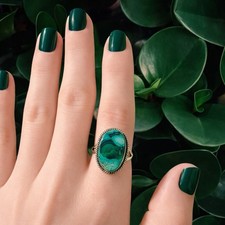 Natural Chrysocolla Malachite Ring 925 Sterling Silver Size 6 New Southwestern