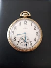 antique pocket watch Elgin  14k Gold Filled Sz.12 Running