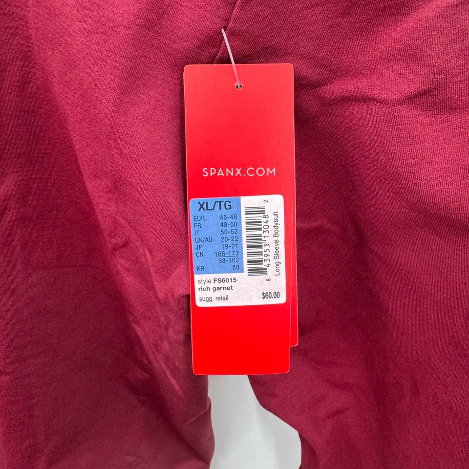 Body SPANX Feminino XL Rico Modelador de Granada Manga Longa Elástico Emagrecimento Novo - Imagem 3 de 4