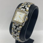 Vintage 1990s Seiko Ladies Gold Silver Roman Numerals Square 20mm Watch Working