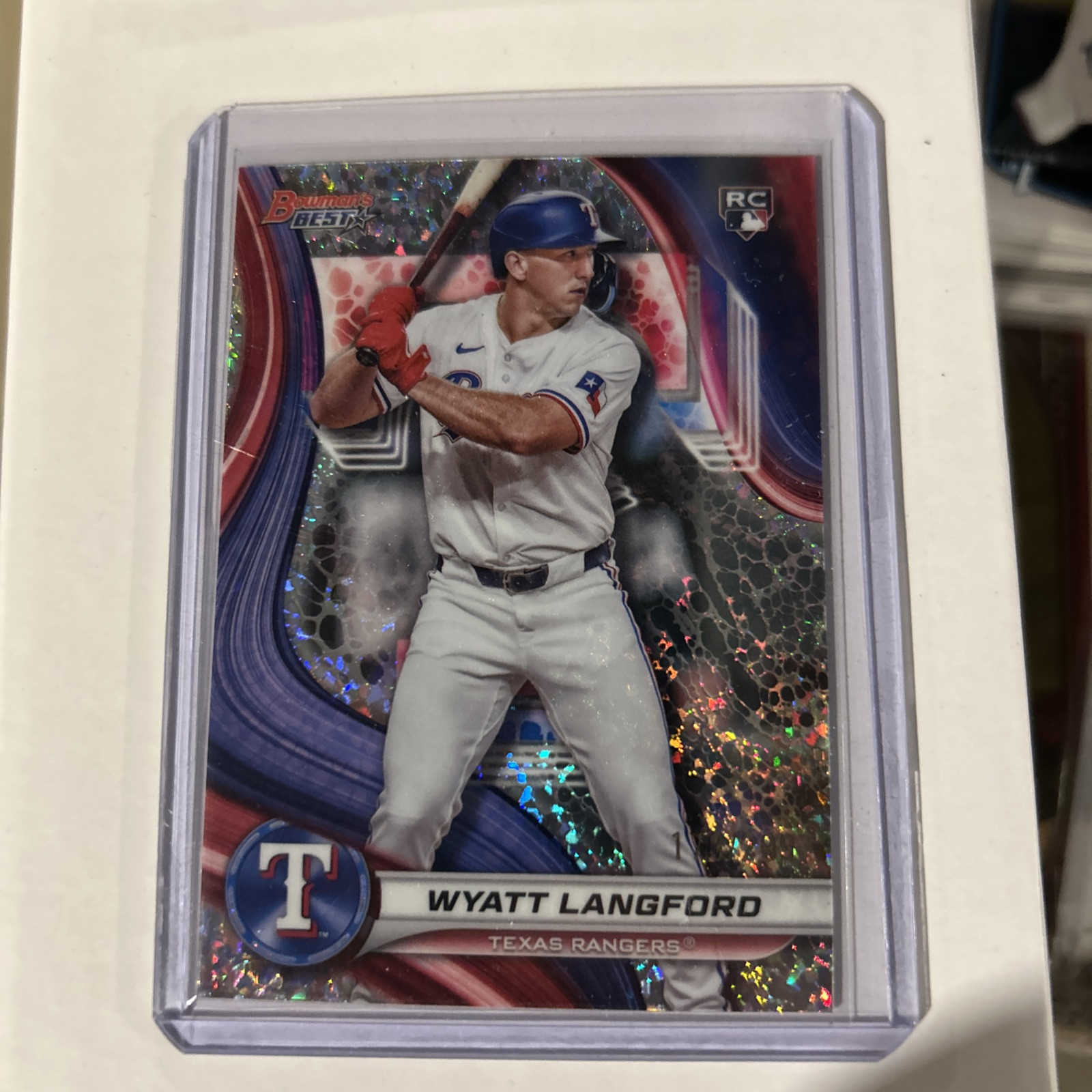 2024 Bowman Best Wyatt Langford Mini Diamond Refractor /299 Rookie Card (RC)