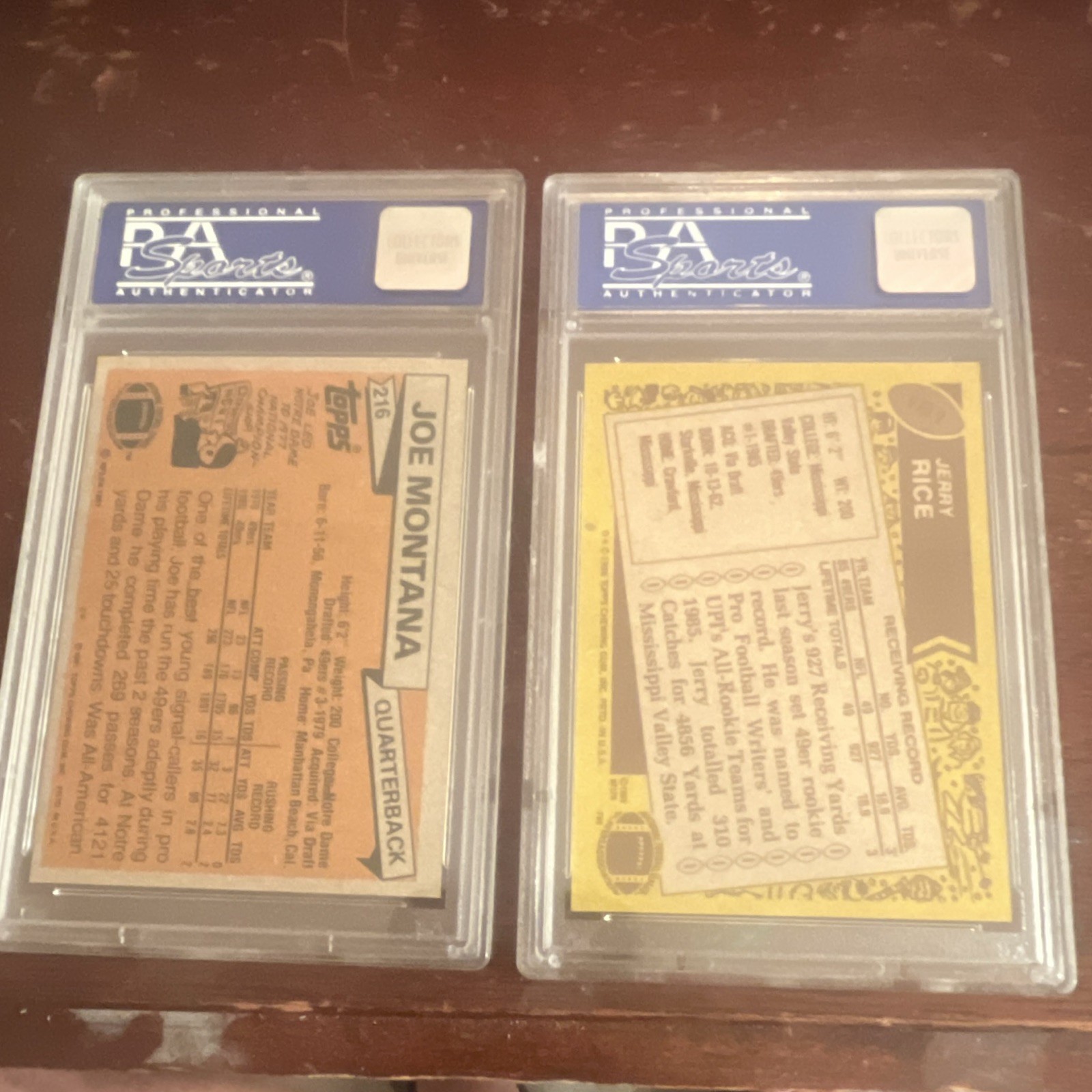 Topps PSA 7 Graded 49ers Joe Montana 1981 #216 Jerry Rice 1986 #161 (2) view 4