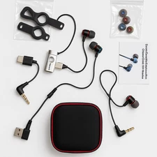 Stereo Earbuds for Oculus Quest 2 / VR Headset – Dual 3.5mm– w/ Case & Adapters