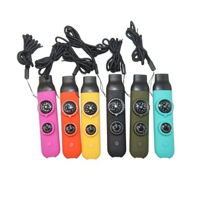 Outdoor Survival Pfeife mit für Kompass LED Licht Lupe und Aufbewahrungsbox