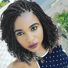 Grey Wavy Senegalese Twist Crochet Hair Pre Looped with Curly Ends 8 Inch 8 Pack