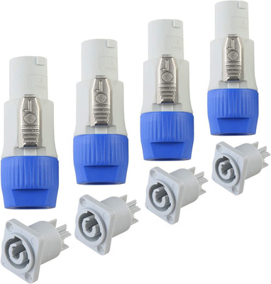 Wecan 4 Packs Powercon Connector Female Plug, 3-Pin Powercon Female Jack AC Conn