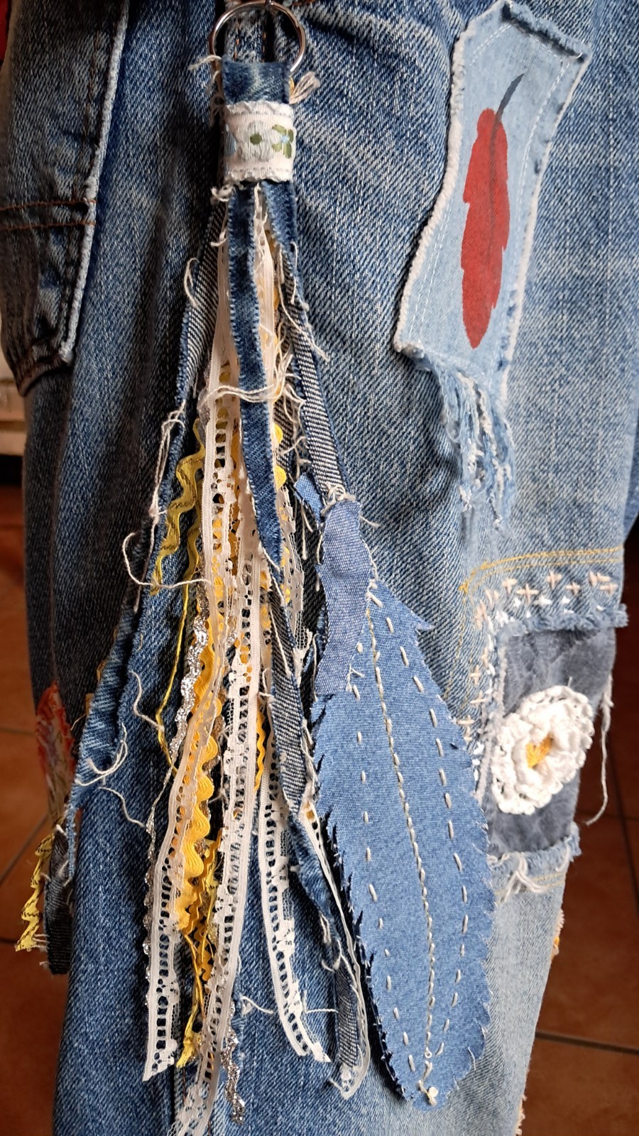 Upcycled  OOAK Reworked Boho   Patchwork Boyfrien… - image 15