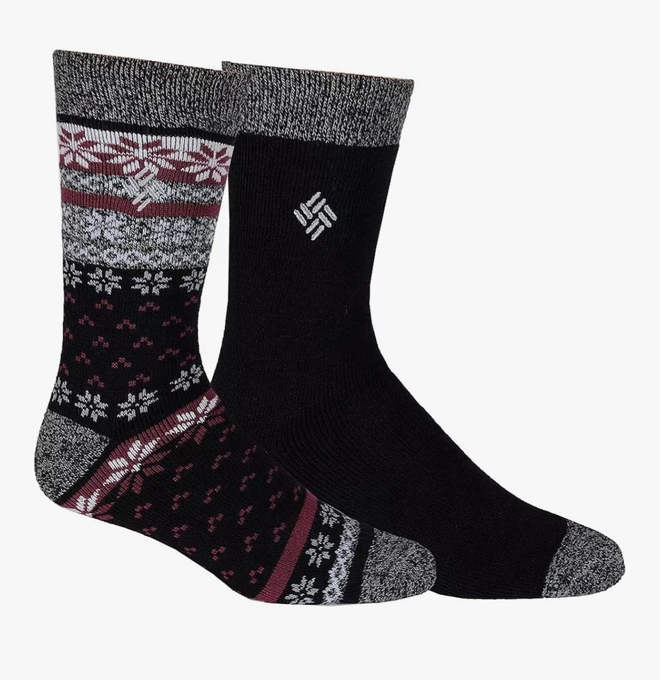 Мужские Columbia средний вес флисовая подкладка тепловой Crew носки (черный FAIRISLE) - Изображение 4 из 4