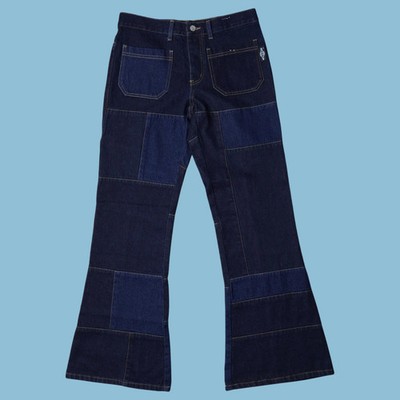 Vintage Y2K Patchwork Flare Jeans - M