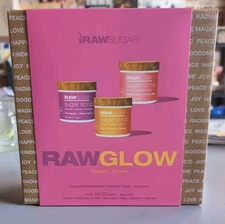 Raw Sugar Raw Glow Holiday Gift Set with Daily Micro Scrub Salt Polish, 3 Piece