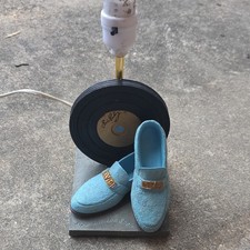 Elvis Presley Lamp Blue Shoes Record Rock  Pop Music Collectible