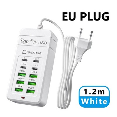 10Fach USB Ladegerät Hub Mehrfach Port Schnellladestation Handy Netzteil Adapter