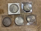 Lot of (x5) Peace US Silver Dollar $1 Coins - 3x  1922 , 2x  1924