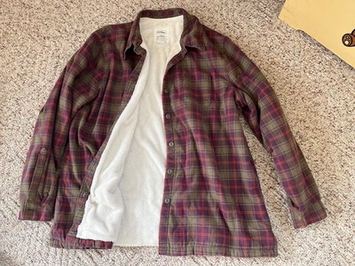 TWO LLBEAN Womens Fleece Lined Shirts, Size Large REALLY NICE !