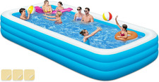 Large Inflatable Swimming Pool - 145" X 74" X 22" Oversized Family Blow up Pool