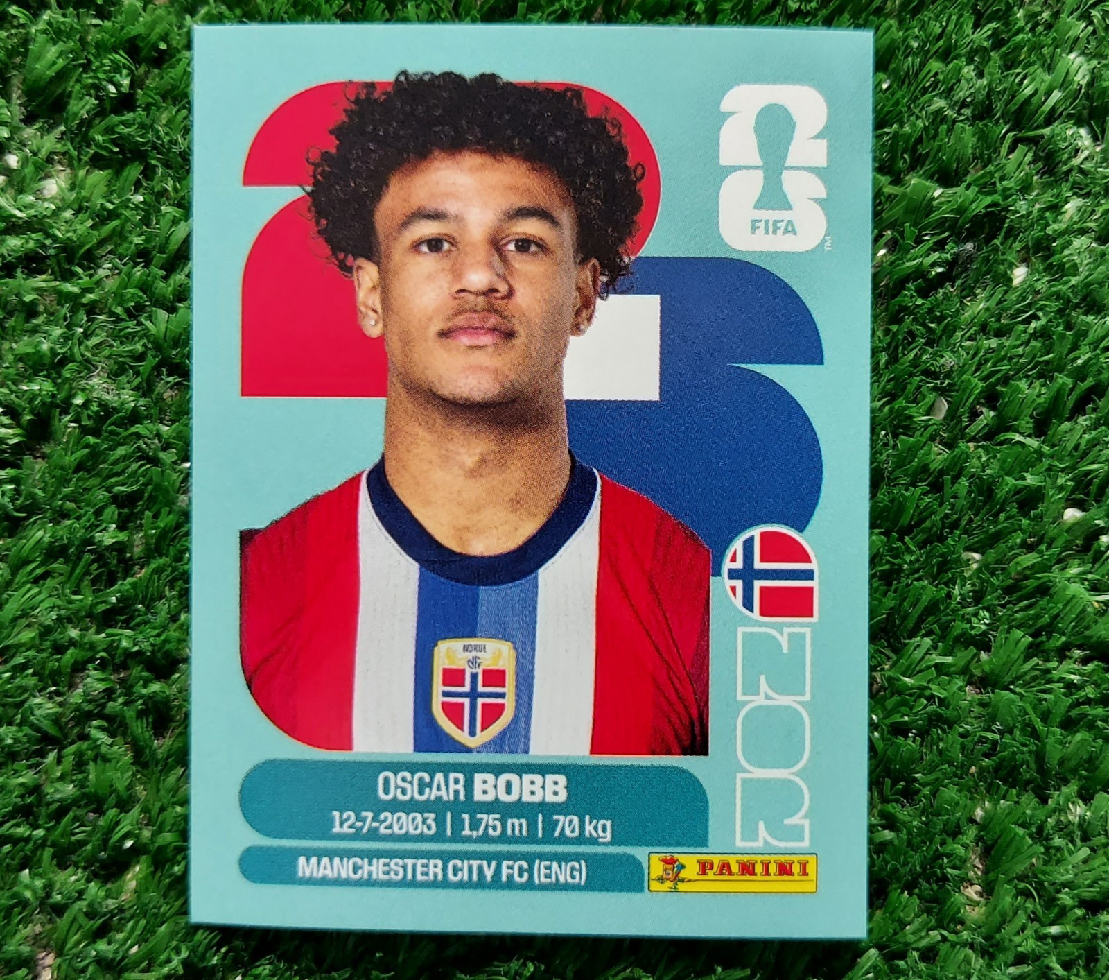 FIGURINA CALCIATORI PANINI USA 2026 WC NORVEGIA NOR20 BOBB WORLD ALBUM ⚽️