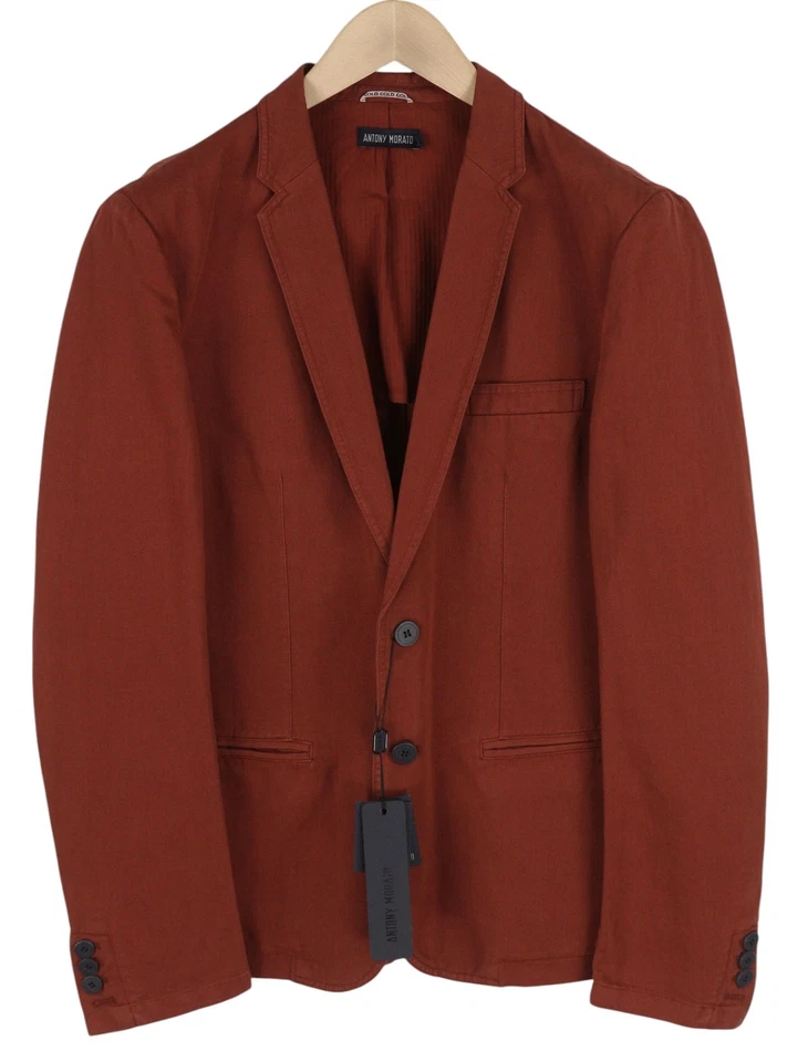 Traje de hombre ANTONY MORATO M borgoña calce súper ajustado mezcla de lino muesca PVP 250 € Foto 2 de 4