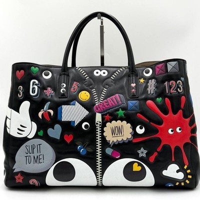 Anya Hindmarch Ebury All Over Wink Stickers Leather Women Used