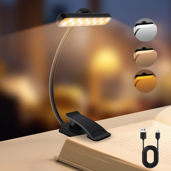 Led Leselampe Buch Klemme Akku, Buchlampe Mit 24 Leds Kinder, Usb-image