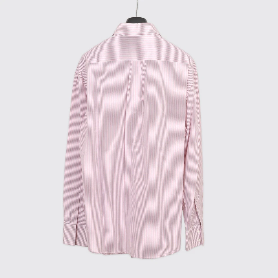 Camisa de Vestir Brunello Cucinelli XXL Hombre Rojo Blanco Rayas Algodón Foto 4 de 4