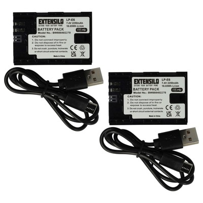 2x Akku für Blackmagic Micro Studio Camera 4K Pocket Cinema 4K 2250mAh 7,4V