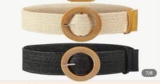Set Of Two NEW Woven Belts With Wooden Buckle