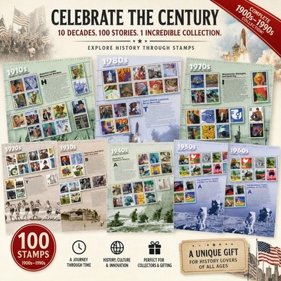 Celebrate the Century, Set of 10 Panes USA 1998 2000, Scott 3182-3191 (BI#NM2)