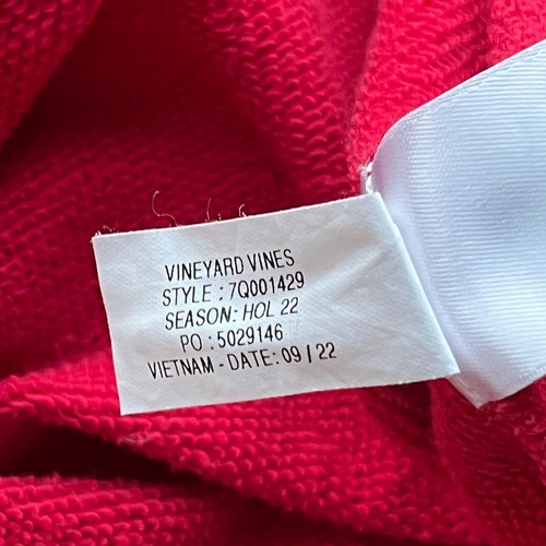 Vineyard Vines Girl's Red Ruffle Neck Sweatshirt Long Sleeve Dress XL 16 - Picture 5 of 5