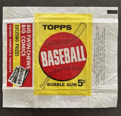 1963 Topps Baseball 5 Cent Wax Pack Wrapper