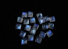 Natural Rainbow Moonstone Square Cabochon 5mm to 15mm Loose Gemstone