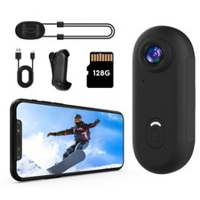 4K Thumb Action Camera, 128GB Wearable Mini Body Cam, with Magnetic Accessori...