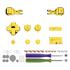 Full Set Buttons for Gameboy Advance SP for GBA SP Console - Chrome Gold