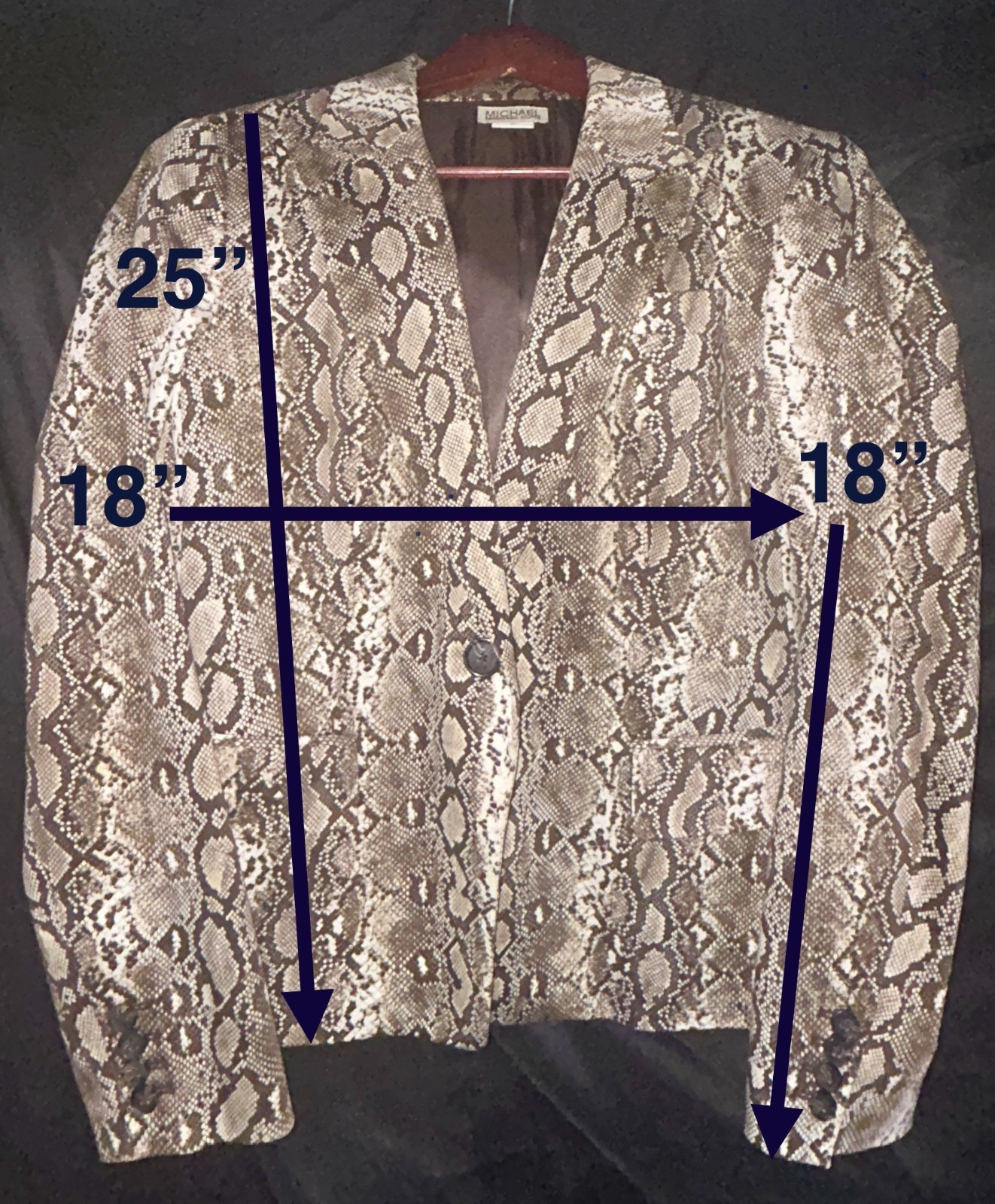 10 Michael Kors COTTON Blazer Jacket Python Snake… - image 2