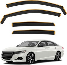 Shatterproof in-Channel Rain Guards for Honda Accord 2018-2022, Clip-on Window D