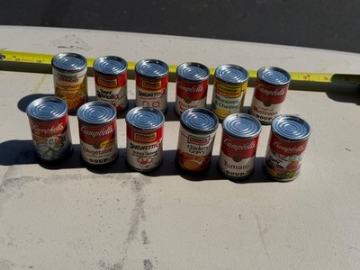 Vintage 12 1991 Campbell s Franco American Mini Food Cans Lot Dollhouse Grocery