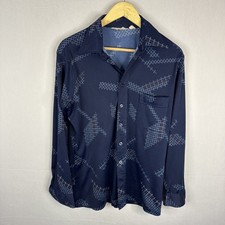 Vintage Pierre Cardin Disco Shirt 70s Abstract Pattern Long Sleeve Men  s M