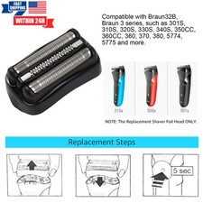 2X Replacement Shaver Foil Razor Head Cutter For Braun Series 3 32B 3090CC/3040S