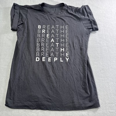 Lululemon Roll Around Breathe Deeply Crewneck Tee Women s M Yoga Gym Athleisure