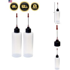 2-4oz Plastic Squeeze Bottles with 1.5 inch Stainless Steel Applicators