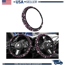 Crystal Diamond Rhinestones Anti-slip Soft Steering Wheel Cover 15 Icolor Pink