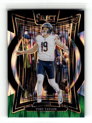 Tory Taylor 2024 Panini Select #1 Chicago Bears Black & Green Prizm Shock RC