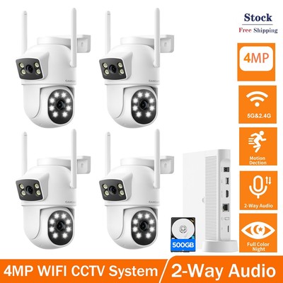 Dual Screen Preview Wireless CCTV Security Camera System Outdoor 2.4/5G WiFi NVR