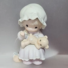PRECIOUS MOMENTS You Are A Blessing to Me - 4.25in - PM902 - Girl Sewing Bear