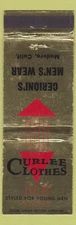 Matchbook Cover - Curlee Clothes Cerioni's Madera CA