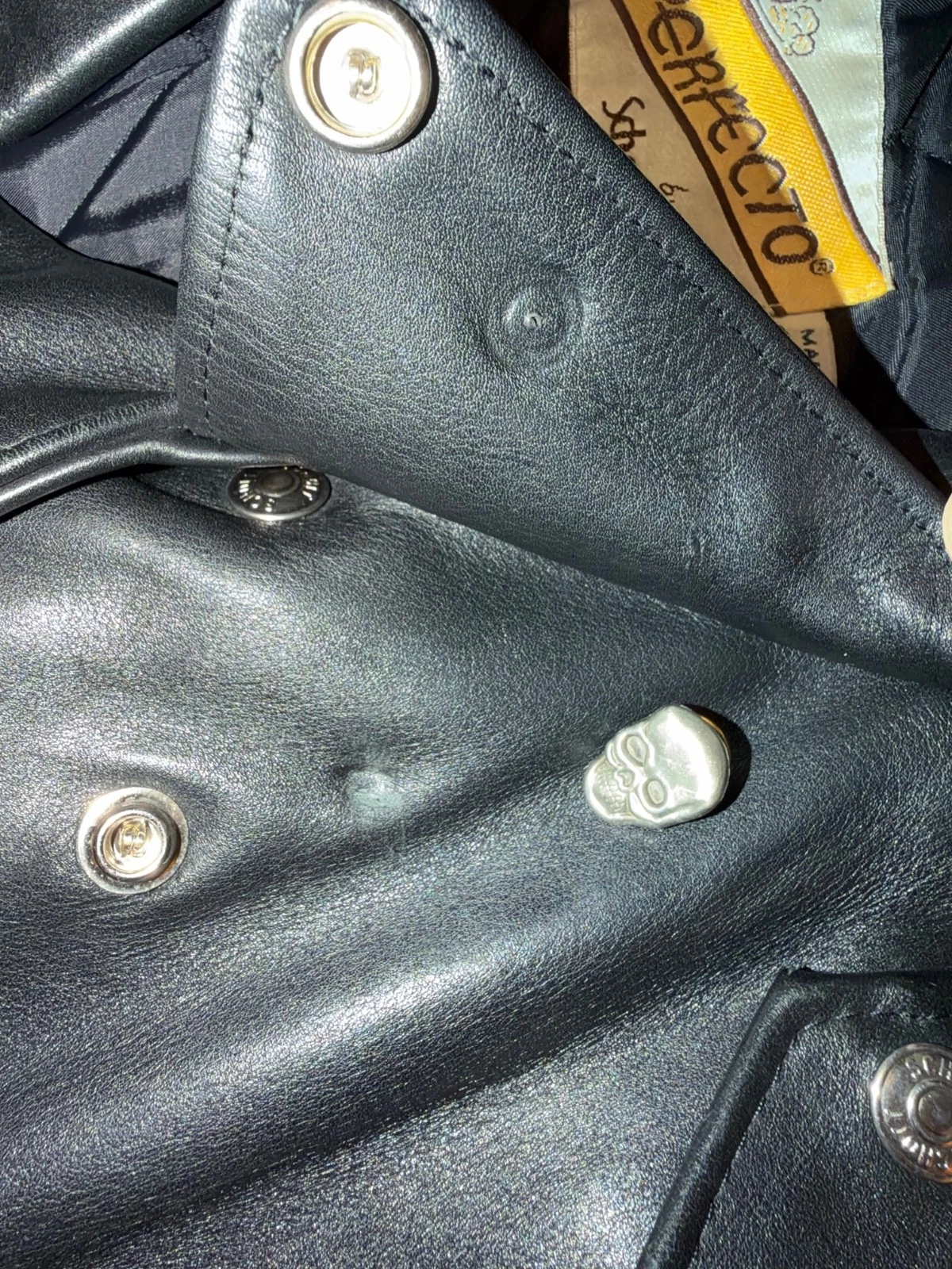 Schott Perfecto 618 Leather Motorcycle Jacket Men Size 42 Black Steerhide MIUSA - product detail image 10