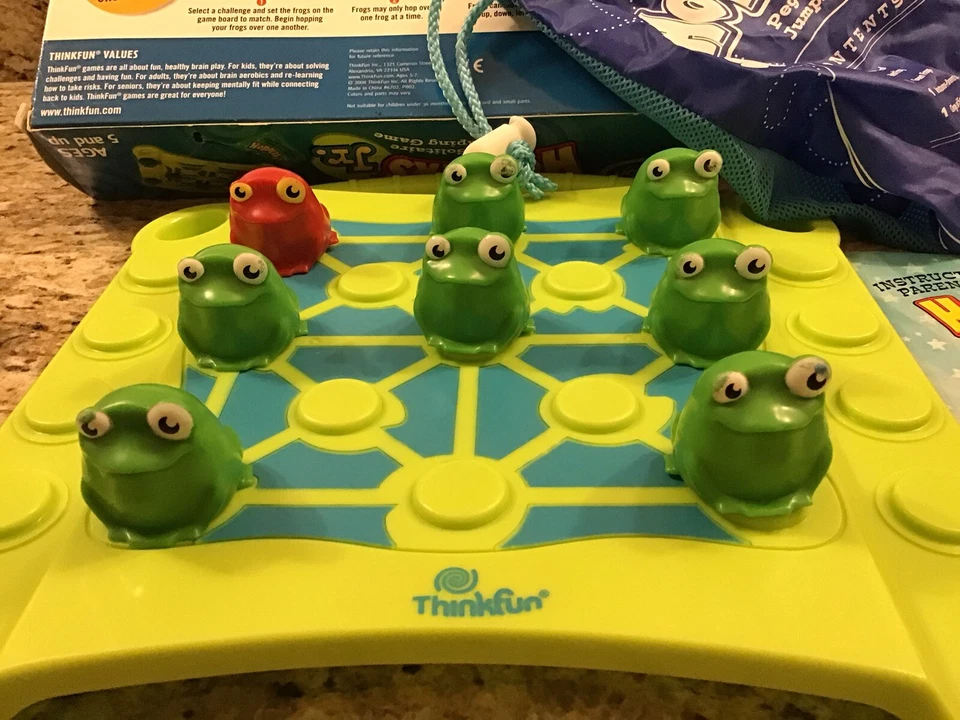 Used Thinkfun Hoppers Jr Peg Solitaire Jumping Game STEM Preschool 2008 - Image 2 of 4