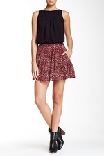 Nwt Lucky Brand Women's Multi-Color Floral Printed Flirty Mini Skirt Size M