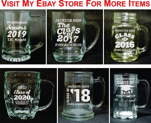 Estuche de 12 tazas de cristal personalizadas para graduación clase de graduado de 2020 regalo personalizado - Imagen 5 de 15